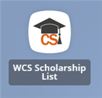 Graduation Cap with Tassel and WCS Scholarship List.